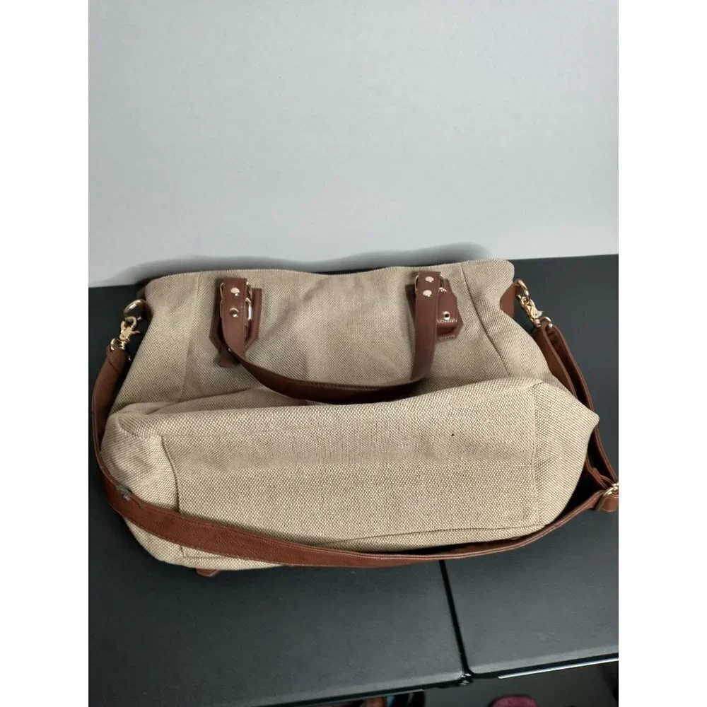 BDG Urban Outfitters Canvas Messenger Bag, leather buckle detail